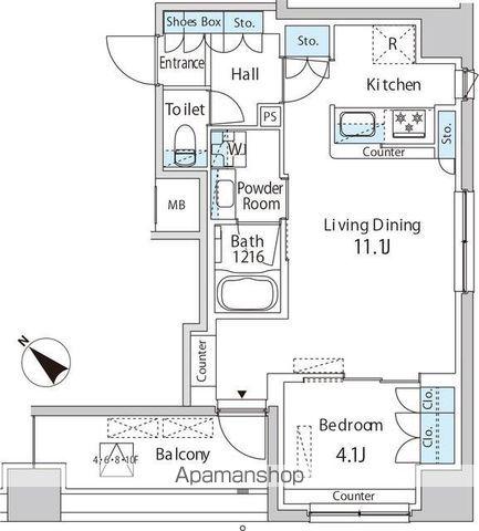 エムエー月島(1LDK/9階)の間取り写真
