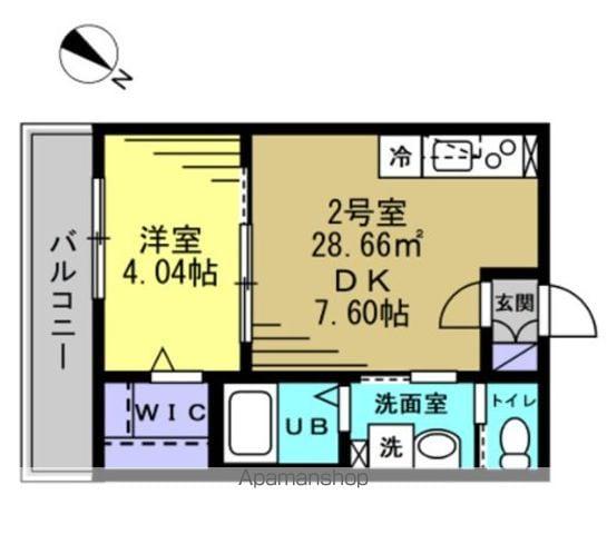 グランディールⅡ(1DK/1階)の間取り写真