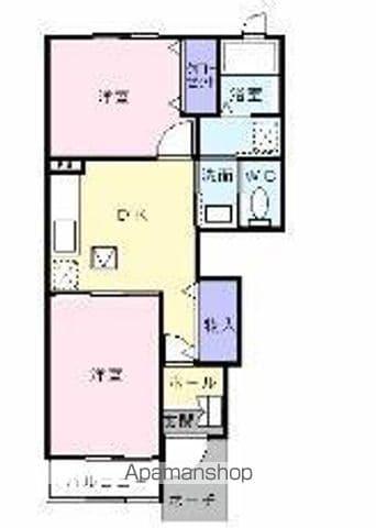 シャルロット(2DK/1階)の間取り写真