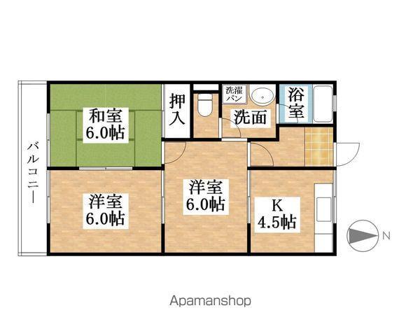 エクセレント栄(3K/2階)の間取り写真