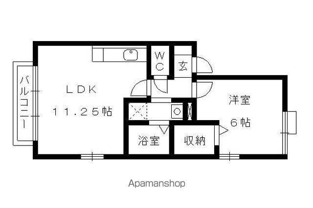 アトランティスK(1LDK/1階)の間取り写真