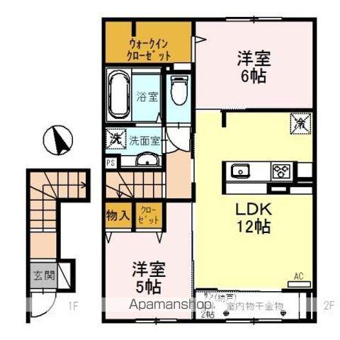 MADRIDⅡ(2DK/2階)の間取り写真