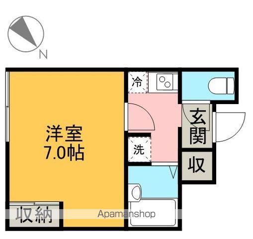 レオネクスト筒井(1K/1階)の間取り写真