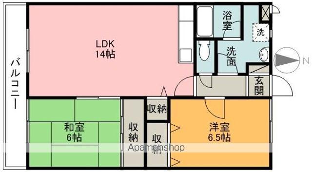 アイビー館(2LDK/1階)の間取り写真