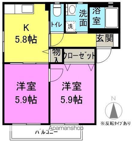 エトワール小林(2K/1階)の間取り写真