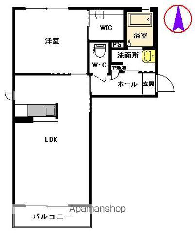 メゾン鬼木 (1LDK/2階)の間取り写真
