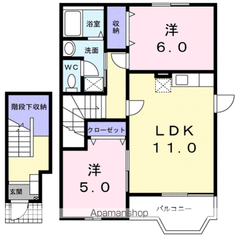 プロスパビレッジ(2LDK/2階)の間取り写真