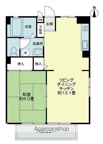 フォブールくさか(1LDK/1階)の間取り写真