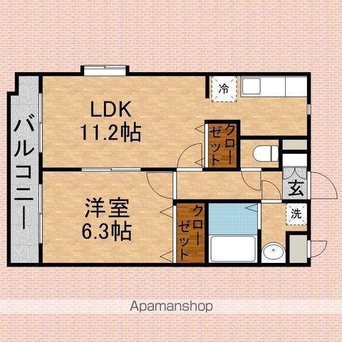 Uコートはなみずき(1LDK/4階)の間取り写真