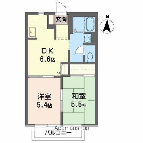 パピヨンB(2DK/2階)の間取り写真