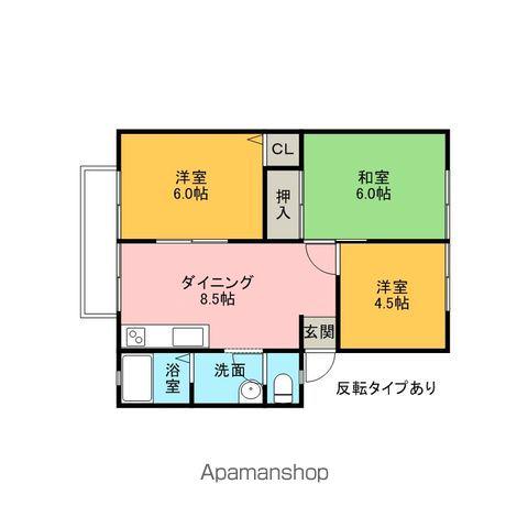 サンビレッジ高山A棟(3DK/2階)の間取り写真