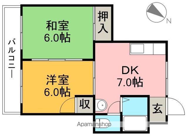 ピープルハウスⅠ(2DK/2階)の間取り写真