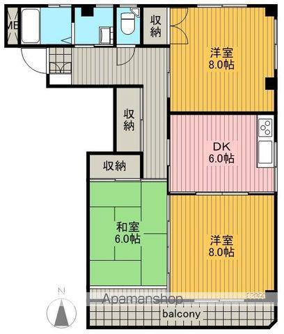 鈴木ハイツ(3DK/2階)の間取り写真