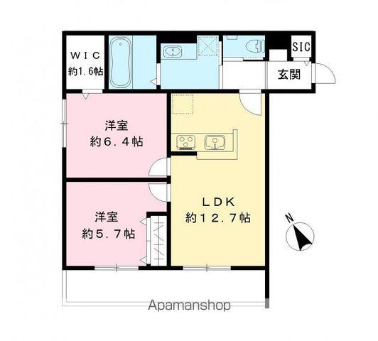 フィカーサ柏の葉(2LDK/1階)の間取り写真