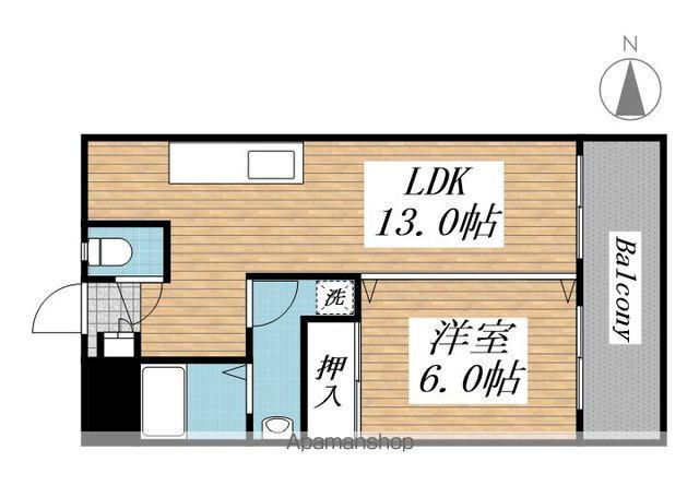 プリンセス片野Ⅱ(1LDK/4階)の間取り写真