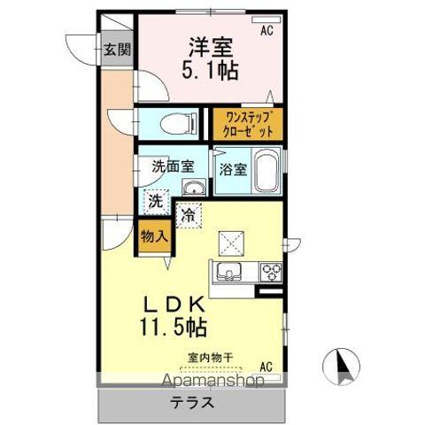 グランツ(1LDK/1階)の間取り写真