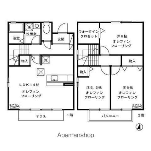エクセルガーデンハイツ　ＡＢ(3LDK)の間取り写真