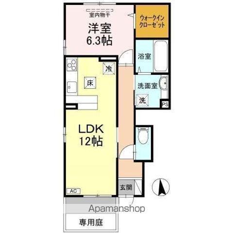 サンハイム中央公園(1LDK/1階)の間取り写真