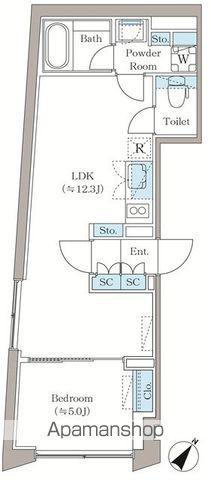 アローズ茗荷谷(1LDK/1階)の間取り写真