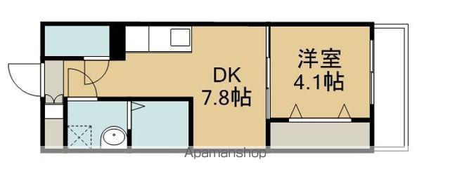 トレステーラ プランドール3(1DK/4階)の間取り写真