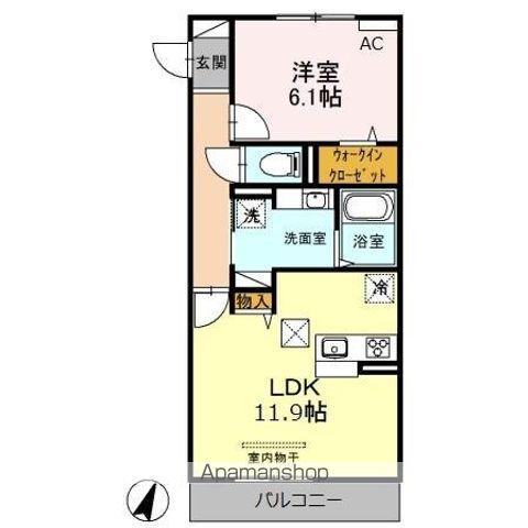 オークビレッジ5(1LDK/1階)の間取り写真