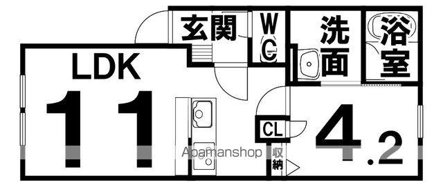 EIKOU23.1 B棟(1LDK/1階)の間取り写真