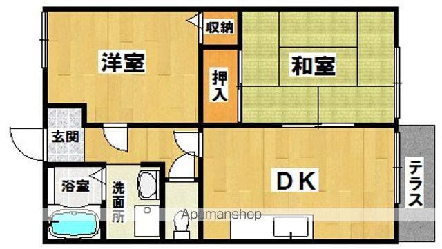 リバティ浜寺(2DK/1階)の間取り写真