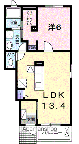 プラシードSKⅢ(1LDK/1階)の間取り写真