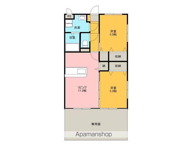 ユーミーシーア(2LDK/1階)の間取り写真