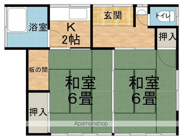 篠ノ井線 松本駅 バス乗車時間：20分 寿橋バス停バス停で下車 徒歩2分 1階建 築48年(2K)の間取り写真