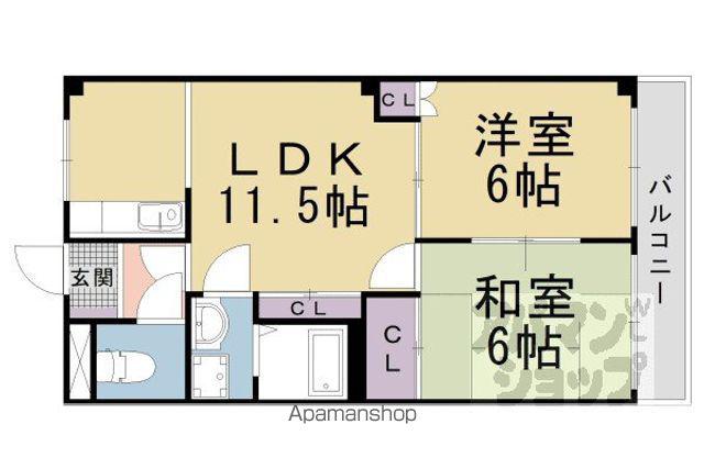 ライブリーハイムIISASADA(2LDK/1階)の間取り写真