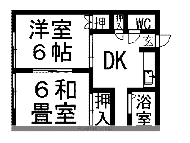 メゾンいちい(2DK/1階)の間取り写真