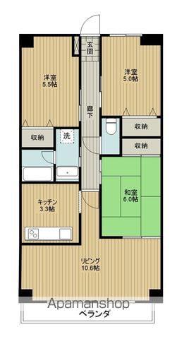 スカール喜多川(3LDK/2階)の間取り写真