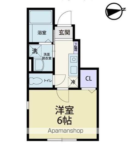 HARVEST PALACE III(1K/1階)の間取り写真