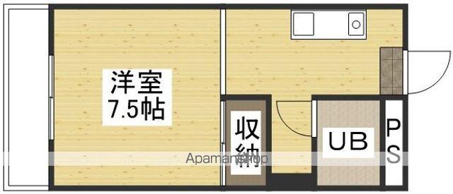 シャンティ東古松(ワンルーム/2階)の間取り写真
