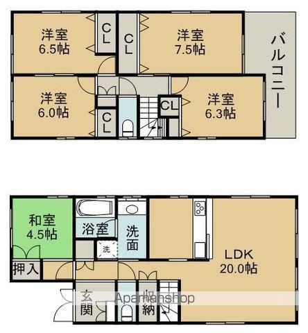 名古屋市東山線 池下駅 徒歩16分 2階建 築12年(5LDK)の間取り写真