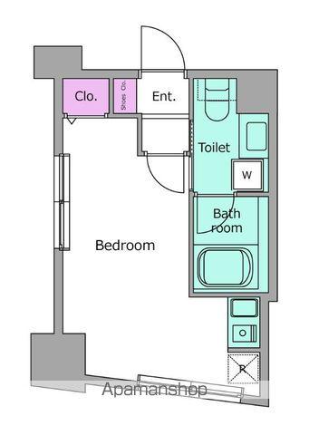レジディア恵比寿(ワンルーム/8階)の間取り写真