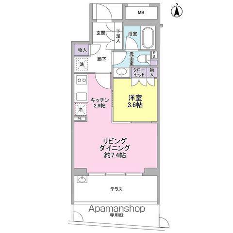 ナチュラーレ代沢(1LDK/1階)の間取り写真