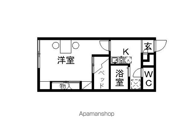 レオパレスドリーミーちのⅡ(1K/1階)の間取り写真