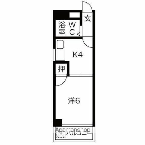 ハートイン大森(1K/3階)の間取り写真