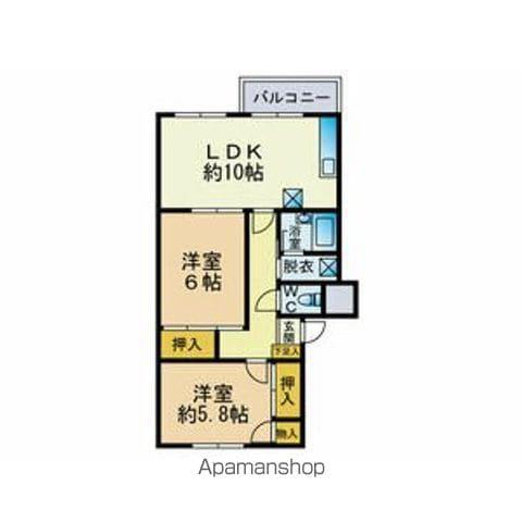 MOマンション(2LDK/4階)の間取り写真