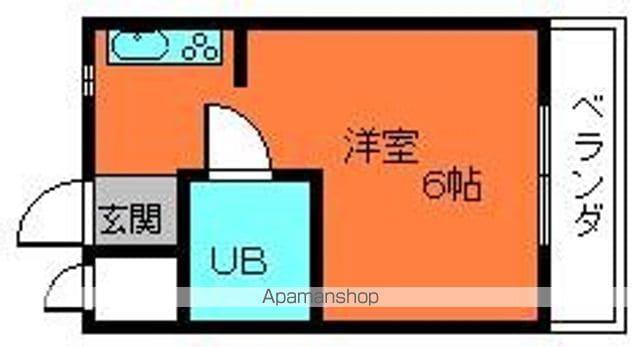 三和ハイツ西棟(ワンルーム/2階)の間取り写真