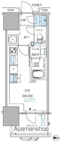 パークアクシス西大島コンフォートスクエア(ワンルーム/11階)の間取り写真