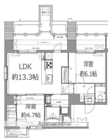 TRAIL大濠(2LDK/7階)の間取り写真