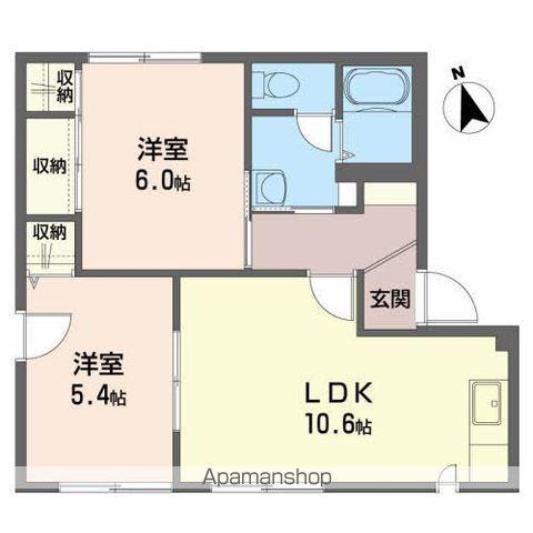 ヴァンセンヌ広面(2LDK/1階)の間取り写真