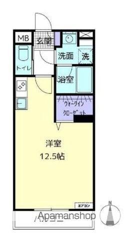 アライブⅣ(ワンルーム/3階)の間取り写真