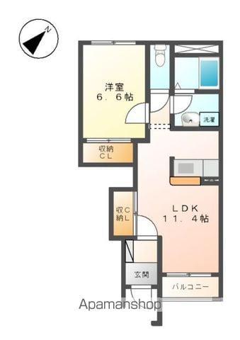 エバープレイス(1LDK/1階)の間取り写真