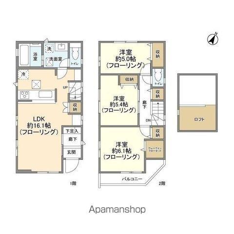 武蔵野線 市川大野駅 徒歩16分 2階建 築5年(3LDK)の間取り写真