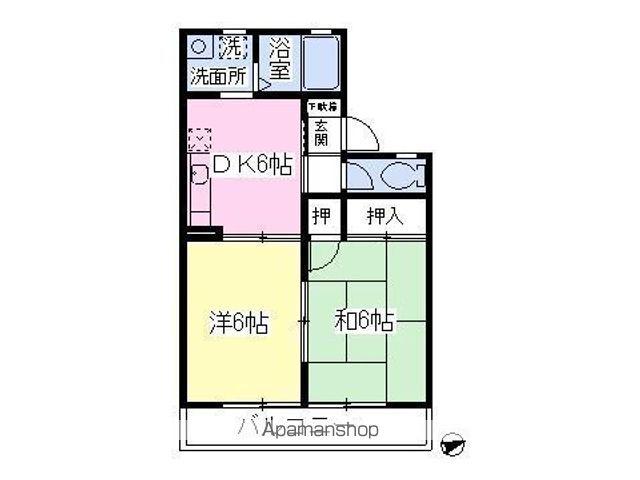 メゾンフェール(2DK/2階)の間取り写真