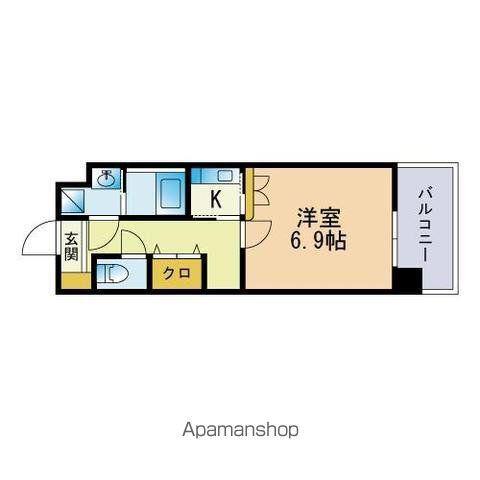 HF博多東レジデンスⅡ(1K/7階)の間取り写真